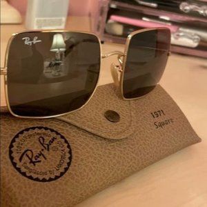 New Ray-Ban 1971 Green Lens Square Sunglasse 54MM